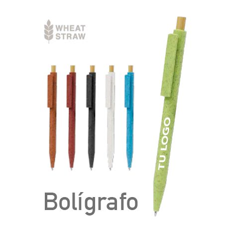 Boligrafo ECO colores barato personalizado con Tu logo